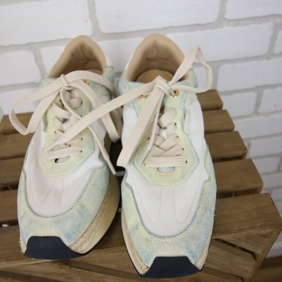 L'Agence Ivone Platform Sneakers Womens 6.5 Vintage Blue Tint Suede Nylon $298 - Picture 3 of 12